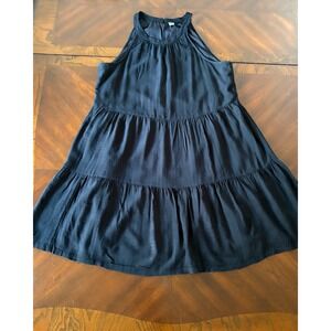 Old Navy Dress Babydoll Tiered Halter Sleeveless Boho Large Cottagecore Black